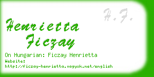 henrietta ficzay business card